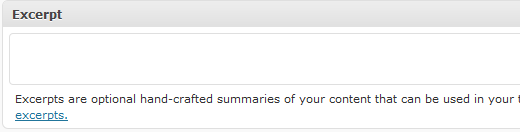 Excerpts in WordPress