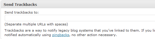Trackbacks in WordPress
