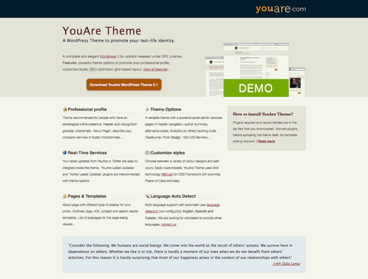 YouAre WordPress Theme
