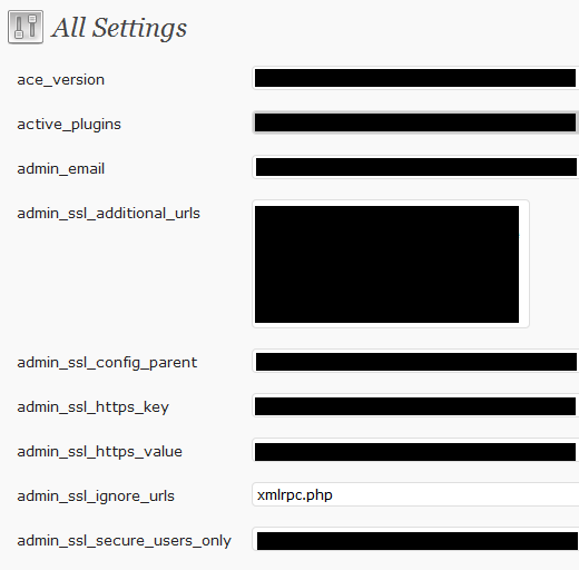 Hidden Secret Options Panel in WP-Admin