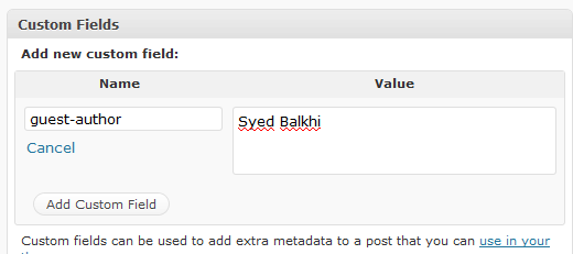 Rewrite Guest Author's Name using Custom Fields in WordPress