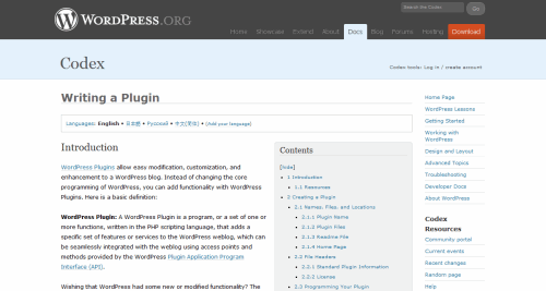 Writing a Plugin - WordPress Codex