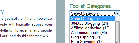 Display Certain Categories in a Dropdown Menu