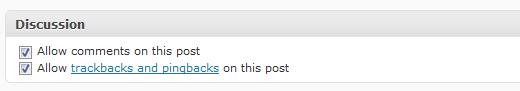 Disable Trackback on Post