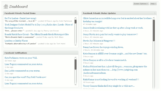 Facebook Dashboard in Your WordPress