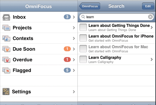 Omnifocus for iPhone