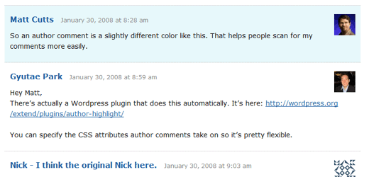 Highlight Authors comment