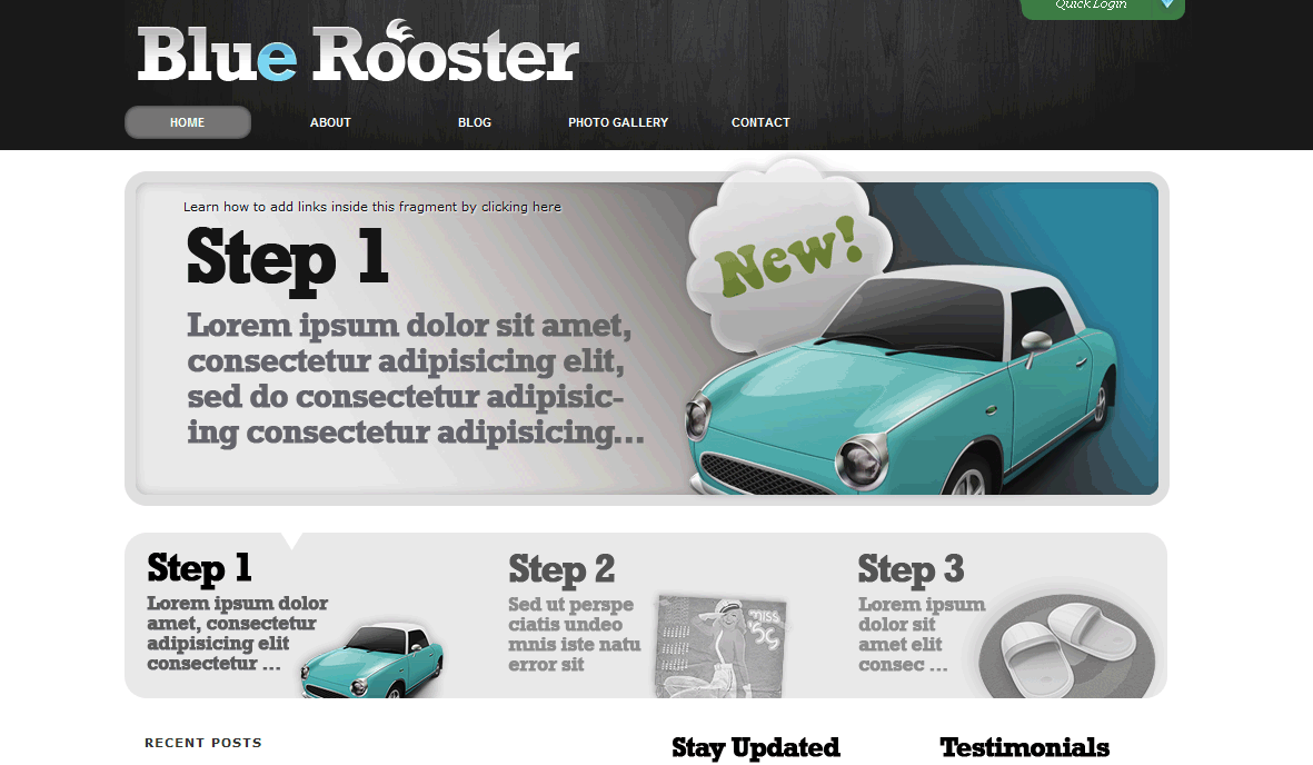 Blue Rooster Free WordPress Theme