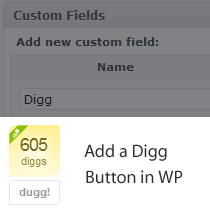 How to Add a Digg Button in your WordPress using Custom Fields
