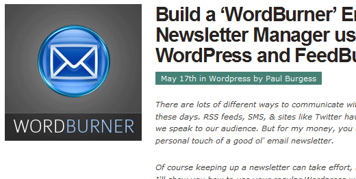 Create Email Newsletter Subscription via WordPress