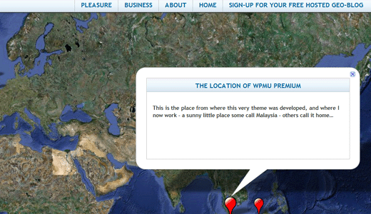 Google Map Tag Blogging with WordPress