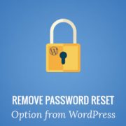 How to Remove the Password Reset / Change option from WordPress