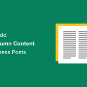 How to add multi column content in WordPress posts