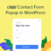 Add a contact form popup in wordpress