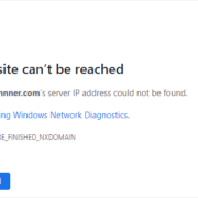 An example of the DNS_PROBE_FINISHED_NXDOMAIN error in Google Chrome