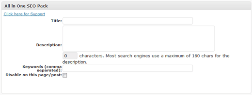 All in One SEO Settings for better SEO