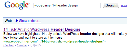 Example of Google Search Result