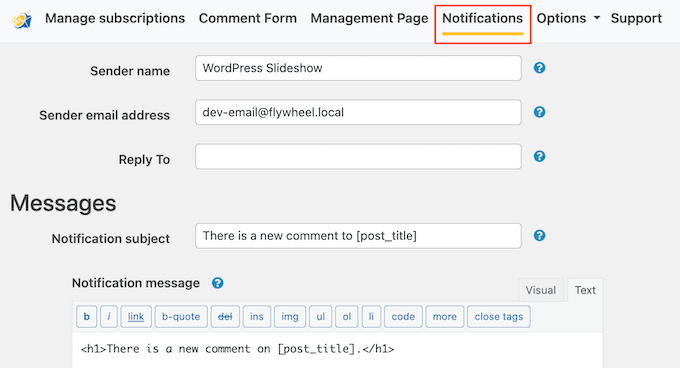 Customizing the WordPress comment subscription emails