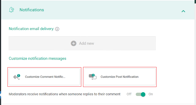 Customize post and comment notifications