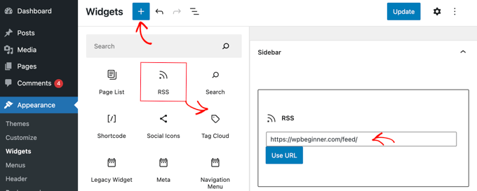 The WordPress RSS Widget