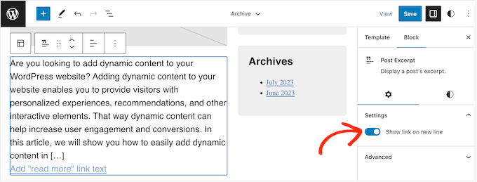 Adding a read more button to a blog archive page