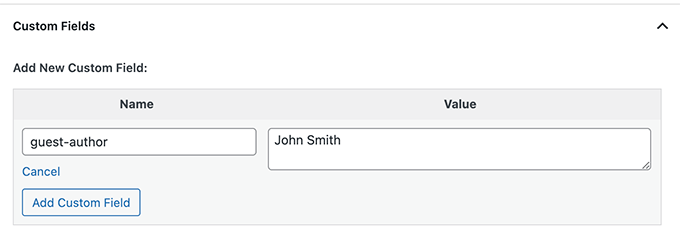 Guest author custom field