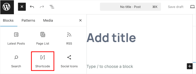 How to add a shortcode block to WordPress