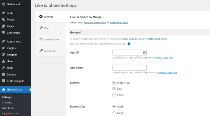 WebHostingExhibit like-and-share-plugin-settings How to Add Facebook Like Button in WordPress  