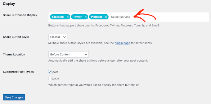 Adding a Twitter share button using the Shared Counts plugin