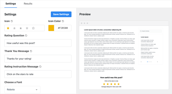 UserFeedback 投稿評価設定 UserFeedback 投稿評価設定