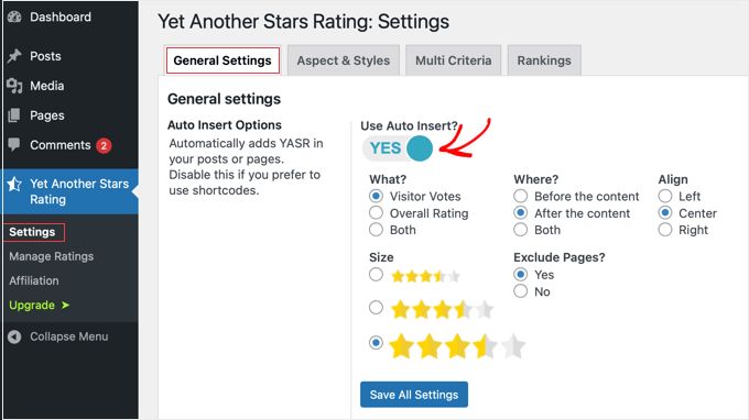 YASR設定 YASR設定