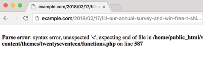PHP 错误代码示例