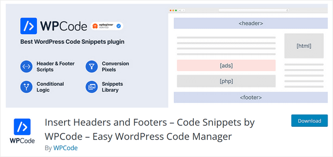 WPCode code snippets plugin