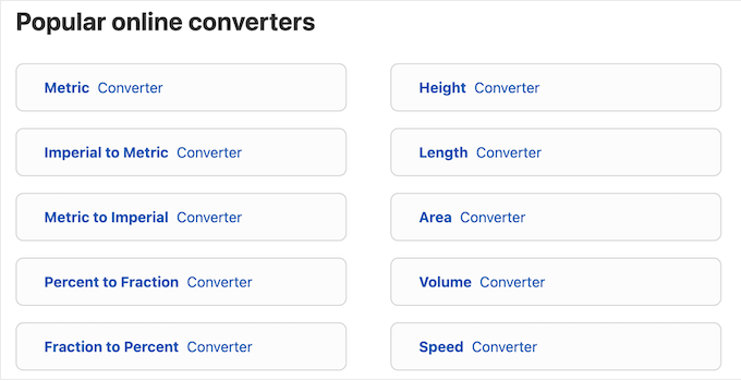 Choosing a calculator from an online library