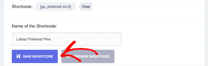 Name and save shortcode