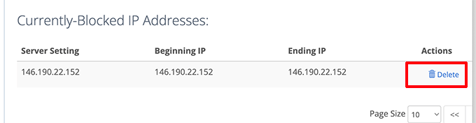 Unblock IP addresses