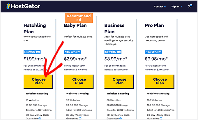 HostGator exclusive discount plans for WPBeginer users