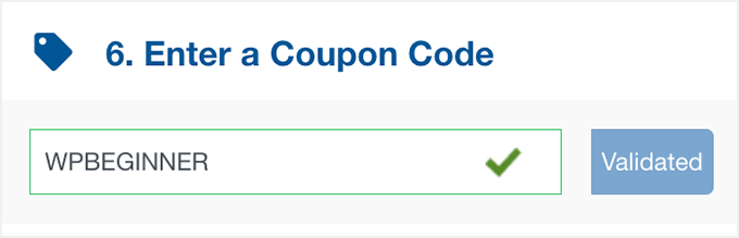 The HostGator discount code should appear in the Enter a Coupon Code section