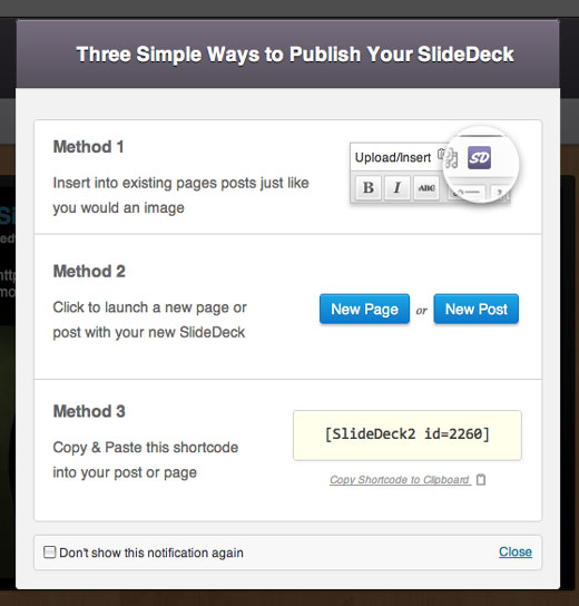 Publish SlideDeck