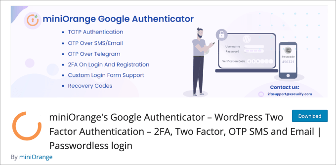 پلاگین MiniOranges Google Authenticator