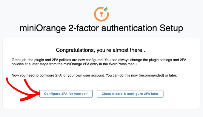 configure 2FA yourself