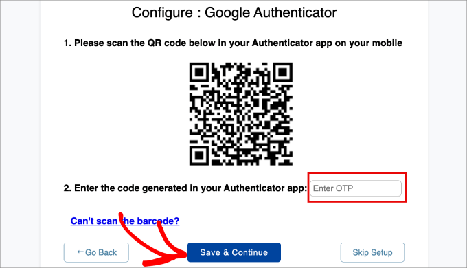 google authenticator را پیکربندی کنید