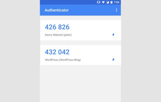 Google authenticator time based codes