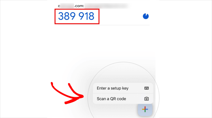 کد qr را برای google authenticator اسکن کنید