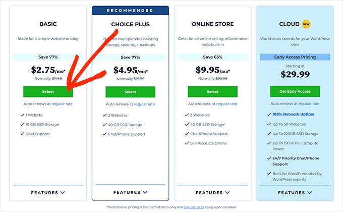 Bluehost Pricing Plans