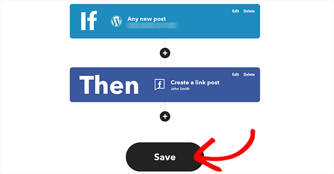 Click Save to store your settings