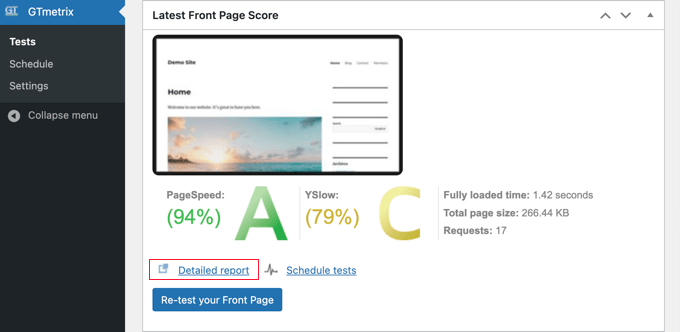 How to test and optimize your website speed using GTmetrix