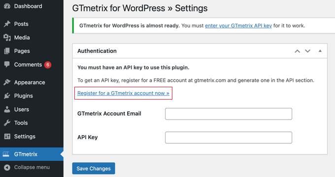 How to run a GTMetrix scan on a password protected WordPress