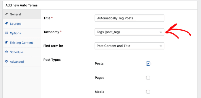 Automatically tagging posts in WordPress