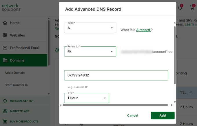 Impostazione dei record A